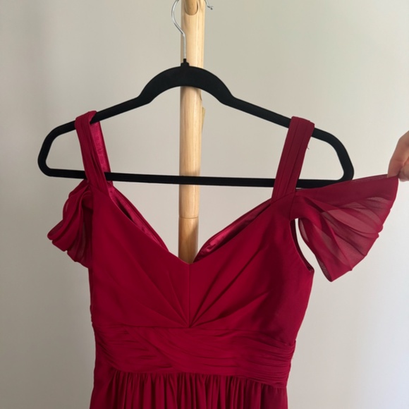 LULUS x Bariano Ocean of Elegance Wine Red Maxi Dress Size XS - Picture 11 of 12